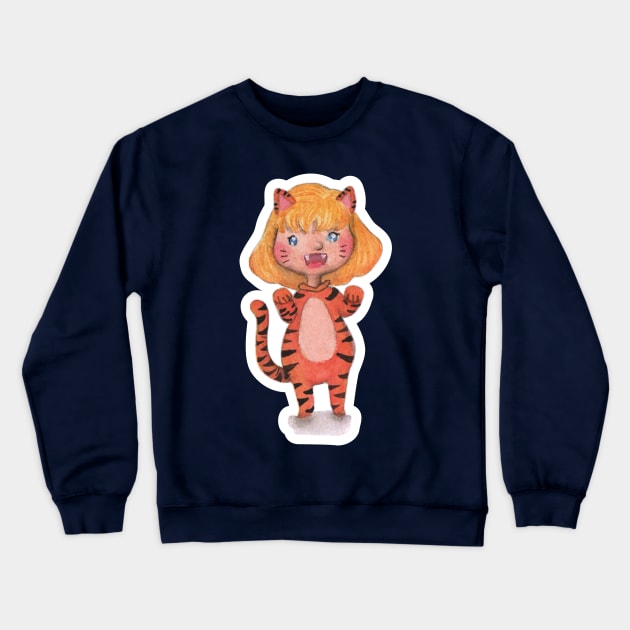 Tiger cat Crewneck Sweatshirt by krimeee